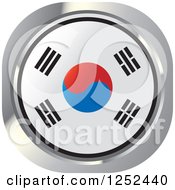 Clipart Of A Round South Korean Flag Icon Royalty Free Vector Illustration