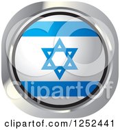 Clipart Of A Round Israeli Flag Icon Royalty Free Vector Illustration