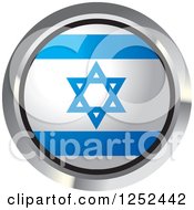 Clipart Of A Round Israeli Flag Icon 2 Royalty Free Vector Illustration
