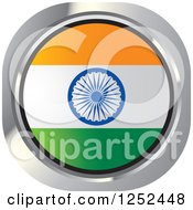 Clipart Of A Round Indian Flag Icon Royalty Free Vector Illustration