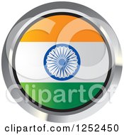 Clipart Of A Round Indian Flag Icon 2 Royalty Free Vector Illustration by Lal Perera
