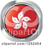 Clipart Of A Round Hong Kong Flag Icon Royalty Free Vector Illustration by Lal Perera