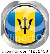 Clipart Of A Round Barbados Flag Icon Royalty Free Vector Illustration