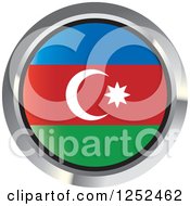 Clipart Of A Round Azerbaijani Flag Icon 2 Royalty Free Vector Illustration