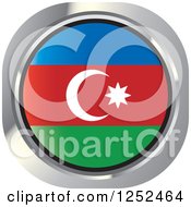 Clipart Of A Round Azerbaijani Flag Icon Royalty Free Vector Illustration