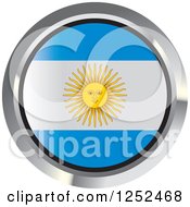 Poster, Art Print Of Round Argentinian Flag Icon 2