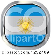 Clipart Of A Square Argentinian Flag Icon Royalty Free Vector Illustration