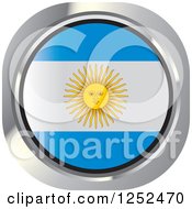 Clipart Of A Round Argentinian Flag Icon Royalty Free Vector Illustration