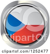 Clipart Of A Round Czech Republic Flag Icon Royalty Free Vector Illustration