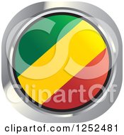 Clipart Of A Round Congo Flag Icon Royalty Free Vector Illustration