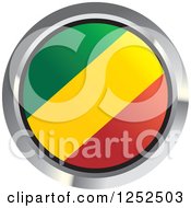 Clipart Of A Round Congo Flag Icon 2 Royalty Free Vector Illustration