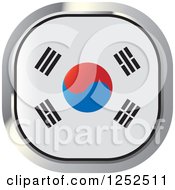 Clipart Of A Square South Korean Flag Icon Royalty Free Vector Illustration