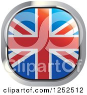 Clipart Of A Square British Flag Icon Royalty Free Vector Illustration