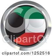 Clipart Of A Round Kuwaiti Flag Icon 2 Royalty Free Vector Illustration