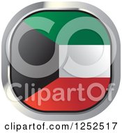 Clipart Of A Square Kuwaiti Flag Icon Royalty Free Vector Illustration