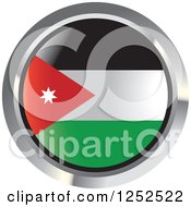 Clipart Of A Round Jordanian Flag Icon Royalty Free Vector Illustration