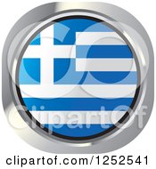 Poster, Art Print Of Round Greek Flag Icon