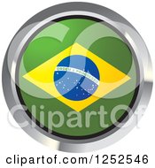 Poster, Art Print Of Round Brazilian Flag Icon 2