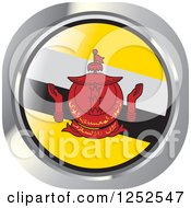 Clipart Of A Round Bruneian Flag Icon 2 Royalty Free Vector Illustration by Lal Perera