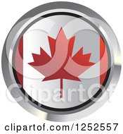Poster, Art Print Of Round Canadian Flag Icon 2