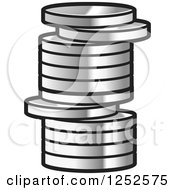 Clipart Of A Stack Of Silver Coins Royalty Free Vector Illustration by Lal Perera