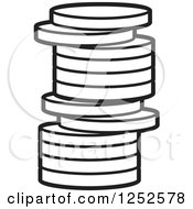 Poster, Art Print Of Black And White Stack Of Coins