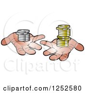 Poster, Art Print Of Hands Holding Coins