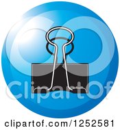 Clipart Of A Round Blue Binder Clip Icon Royalty Free Vector Illustration