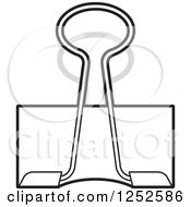 Clipart Of A Black And White Binder Clip And Shadow Royalty Free Vector Illustration