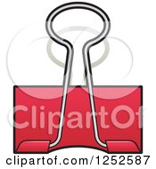 Clipart Of A Red Binder Clip Royalty Free Vector Illustration