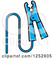 Clipart Of A Blue Battery Cable Royalty Free Vector Illustration by Lal Perera