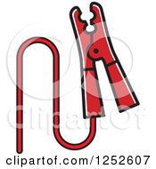 Clipart Of A Red Battery Cable Royalty Free Vector Illustration by Lal Perera
