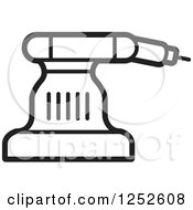 Clipart Of A Black And White Drilling Device Tool Royalty Free Vector Illustration