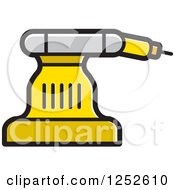 Clipart Of A Yellow Drilling Device Tool Royalty Free Vector Illustration