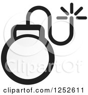 Clipart Of A Black And White Bomb Icon Royalty Free Vector Illustration by Lal Perera