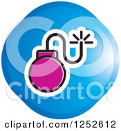 Clipart Of A Blue And Purple Bomb Icon Royalty Free Vector Illustration