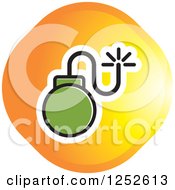 Clipart Of A Green And Orange Bomb Icon Royalty Free Vector Illustration