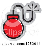 Clipart Of A Red And Silver Bomb Icon Royalty Free Vector Illustration by Lal Perera