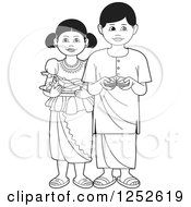 Black And White Children With Sinhala Sweets And Betel