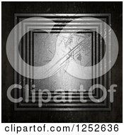 Clipart Of A 3d Scratched Square Metal Plaque Royalty Free Illustration by KJ Pargeter