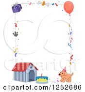Poster, Art Print Of Dog Birthday Border With Text Space