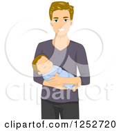 Poster, Art Print Of Caucasian Father Holding His Baby
