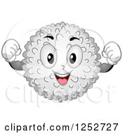 Clipart Of A Strong White Blood Cell Character Flexing Royalty Free Vector Illustration