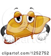 Clipart Of A Fatty Liver Pouting Royalty Free Vector Illustration