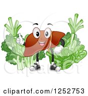 Poster, Art Print Of Happy Liver With Healthy Green Vegetables