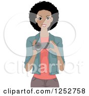 Poster, Art Print Of Happy Black Woman Using A Video Camera