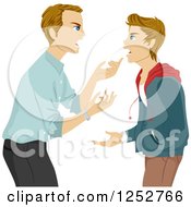 Poster, Art Print Of Blond Caucasian Father Arguing With His Teenage Son