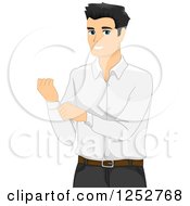 Poster, Art Print Of Handsome Man Buttoning His Sleeve