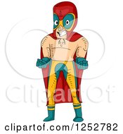 Clipart Of A Mexican Luchador Wrestler Man Posing Royalty Free Vector Illustration