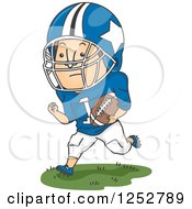 Poster, Art Print Of White Male Football Player Running With The Ball